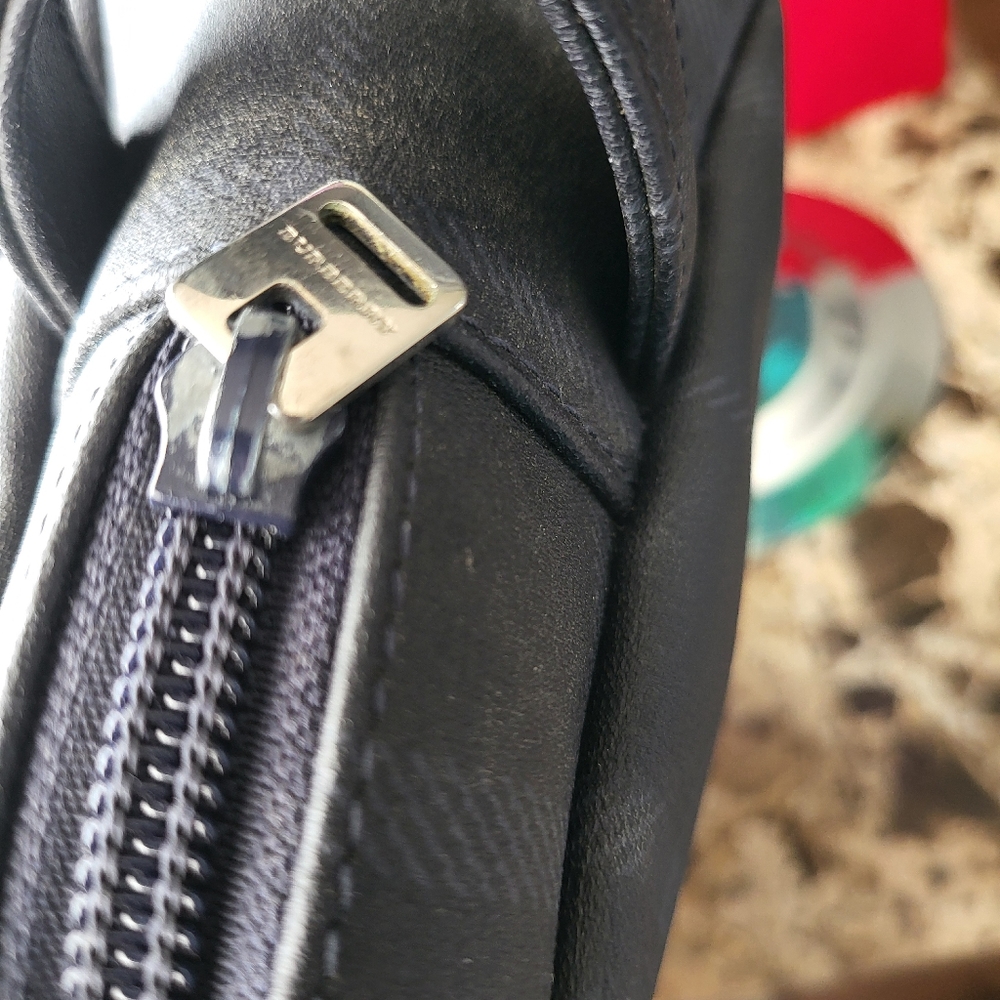 Burberry's Blue & Black Plaid Check Clutch EUC++ - Picture 5 of 6